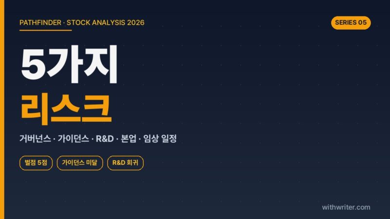 삼천당제약 투자 전 반드시 점검할 5가지 리스크 — 거버넌스·가이던스·R&D·본업 의존도·임상 일정 (2026)