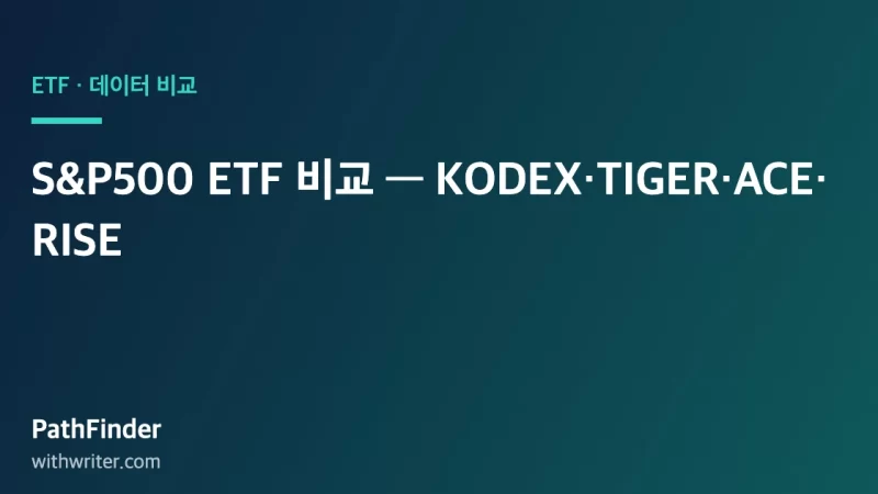 S&P500 ETF, 어디가 진짜 싸고 잘 따라갈까 (2026 비용·괴리율 비교)
