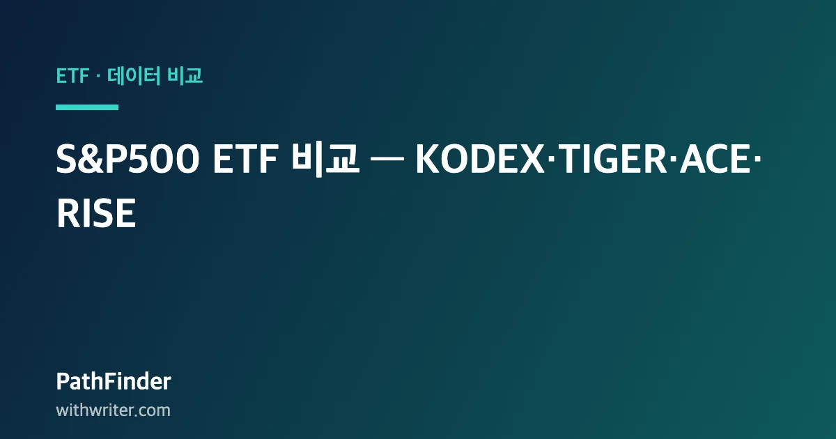 S&P500 ETF, 어디가 진짜 싸고 잘 따라갈까 (2026 비용·괴리율 비교)