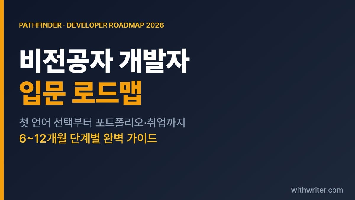 비전공자 개발자 입문 로드맵 — 6~12개월 완벽 가이드